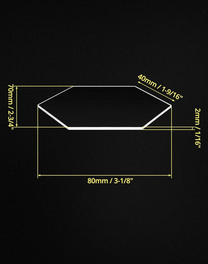 80 Klare Sechseckige Acrylplatten für