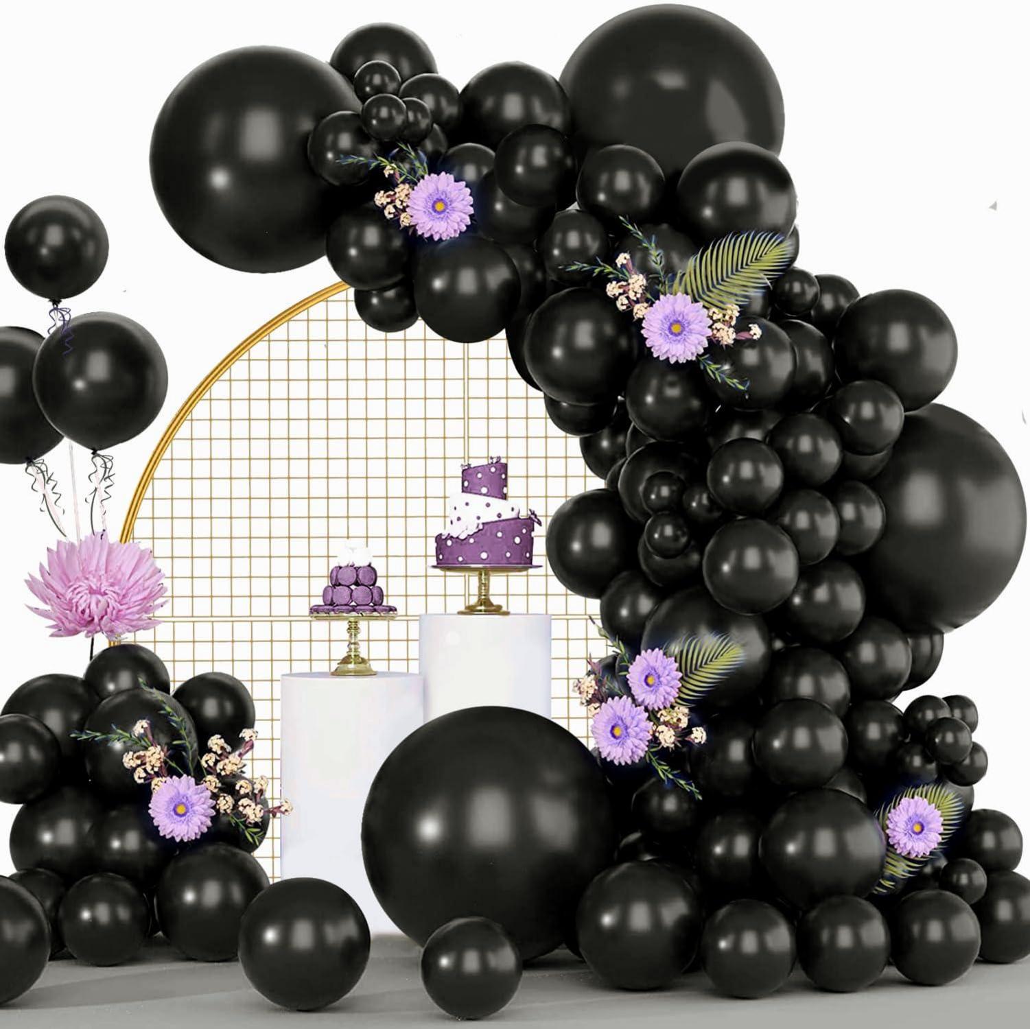 Schwarze Luftballons Set 120-teilig für Dekorationen