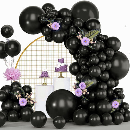 Schwarze Luftballons Set 120-teilig für Dekorationen