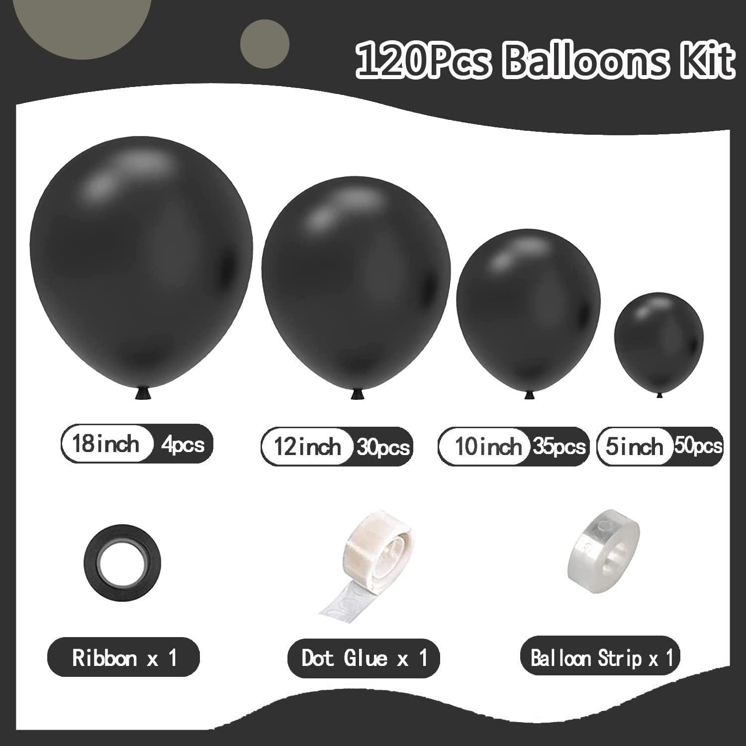 Luftballons Schwarz 120 Stück Geburtstag Hochzeit Party Deko