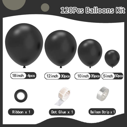Luftballons Schwarz 120 Stück Geburtstag Hochzeit Party Deko