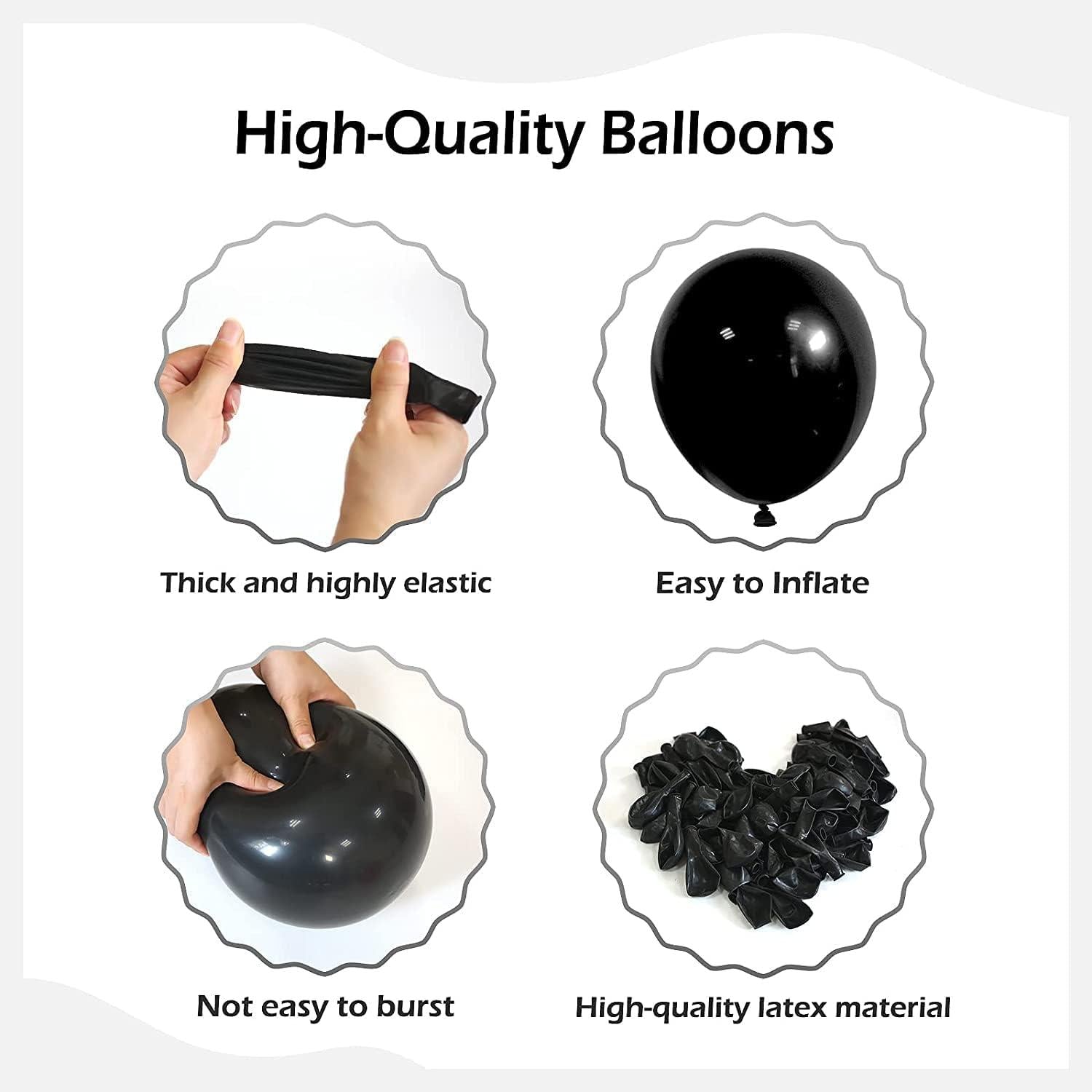 Schwarze Luftballons Set 120-teilig für Dekorationen
