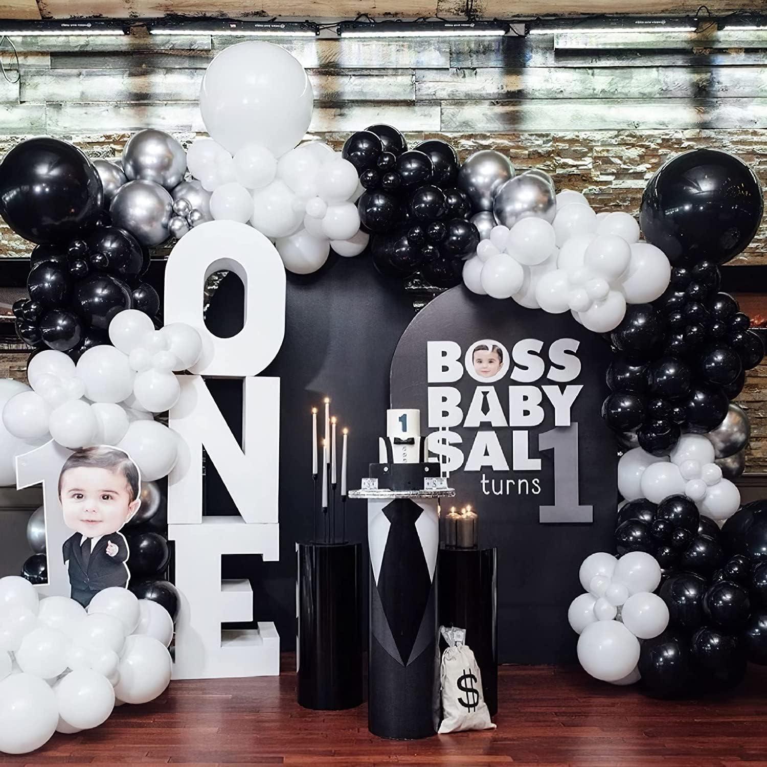Luftballons Schwarz Ballon Set 120-teilig für Geburtstag Hochzeit