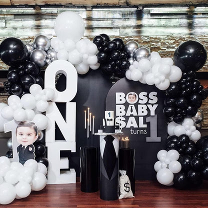 Luftballons Schwarz Ballon Set 120-teilig für Geburtstag Hochzeit