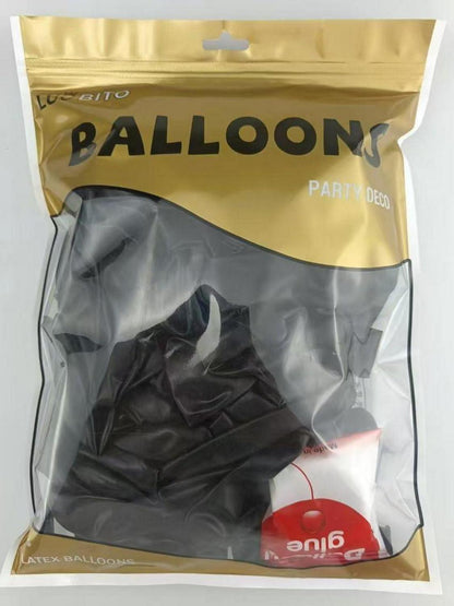 Luftballon Girlande Schwarz | 120er Set | Verschiedene Größen | Party Deko