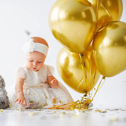 Gold Metallic Luftballons 120 Stück Geburtstag Hochzeit Party_Deco