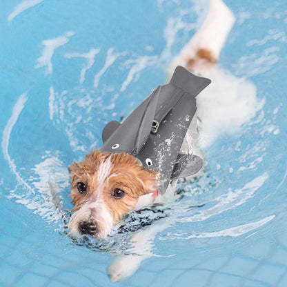 Hundeschwimmweste Hai Schwimmweste für Hunde Reflektierend L Grau