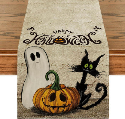 Artoid Halloween Katze Geist Jack-O-Laterne Tischläufer deco 40x240cm