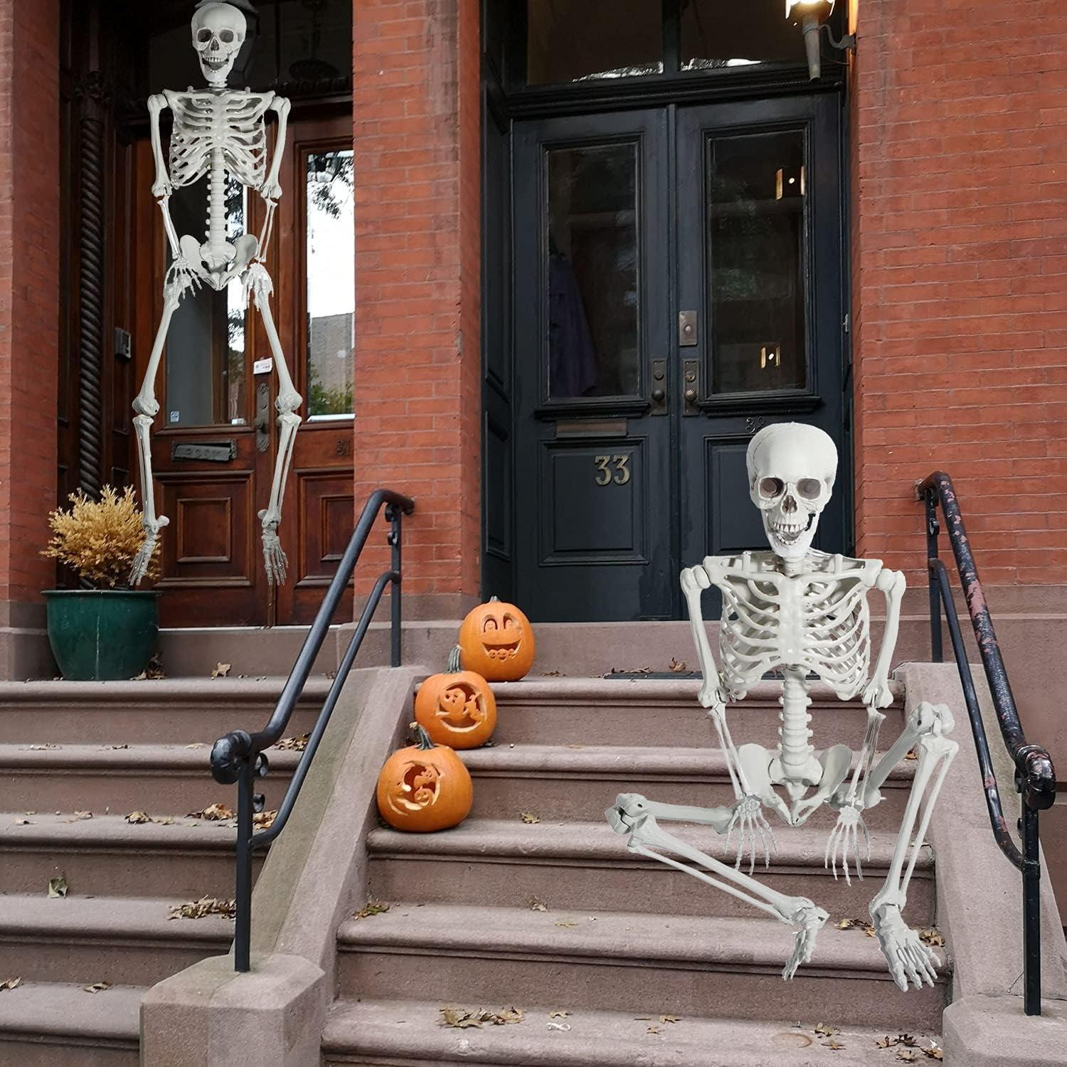 Halloween Skelett 165cm Ganzkörper menschliche Knochen bewegliche Gelenke, Party DekorATIO