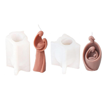 2x Silikonform Heilige Familie für Kerzen & Seife