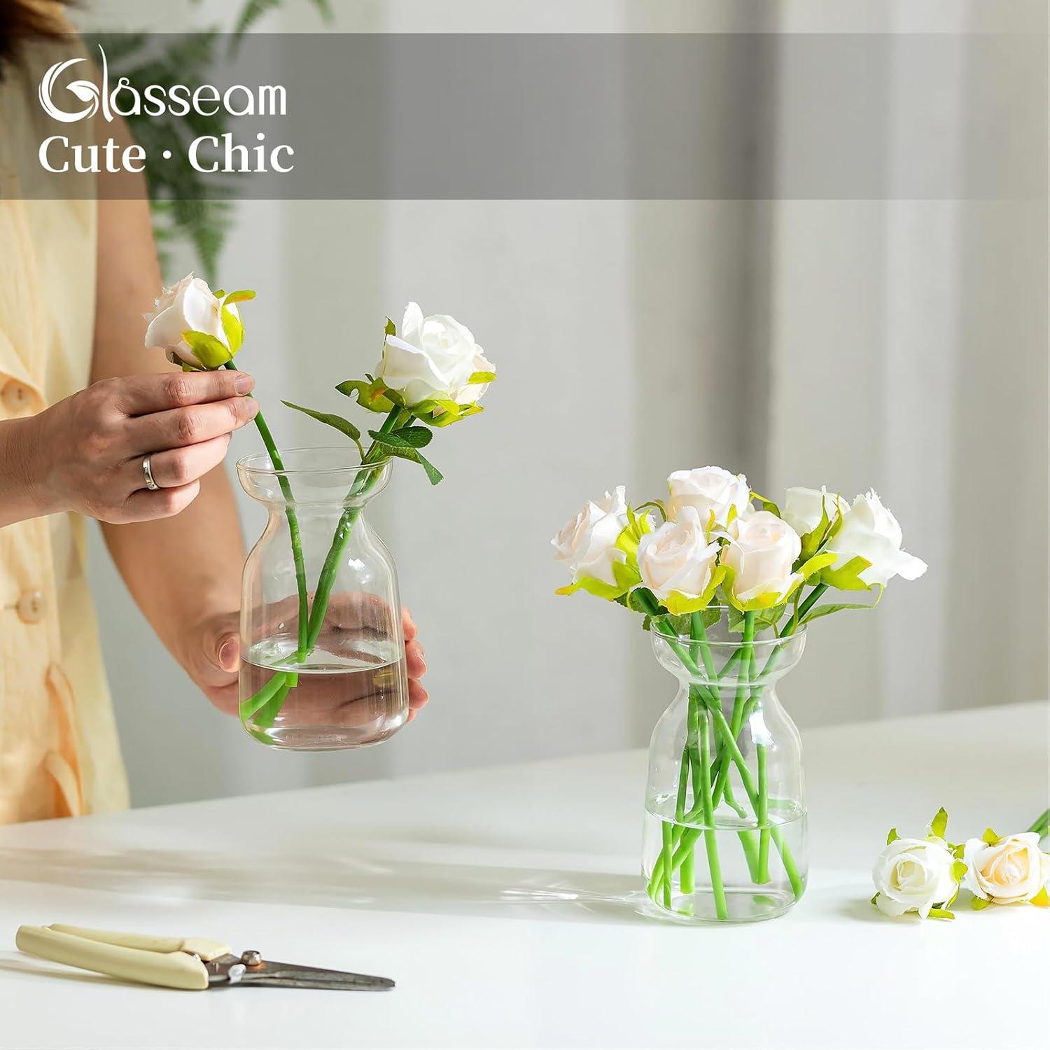 Kleine Glasvase Klar für Tulpen 12cm Tischdekoration