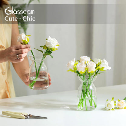 Kleine Glasvase Klar für Tulpen 12cm Tischdekoration