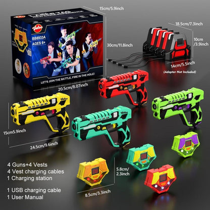 Lasertag Set Kinder Wiederaufladbares 4 Pack mit Empfängern