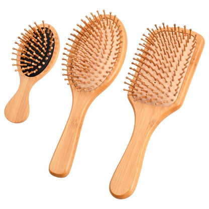 Haarbürste Bambus Kamm Massage Holz Entwirrungsbürste Set