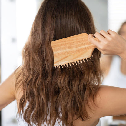 Haarbürste Bambus Kamm Massage Holz Set Frauen Männer Kinder