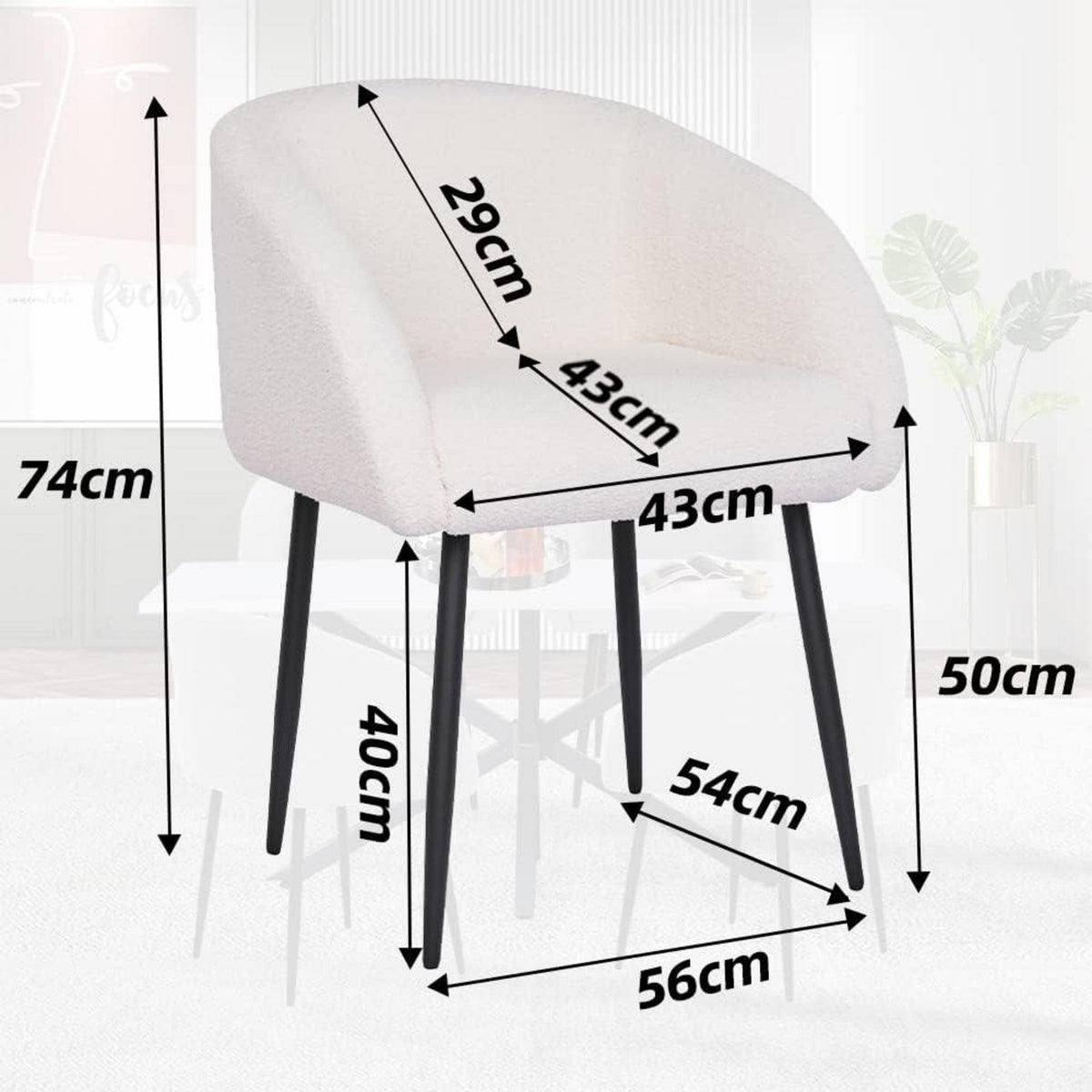 Lammwoll Sessel Lounge Modern Schwarz Metallbeine