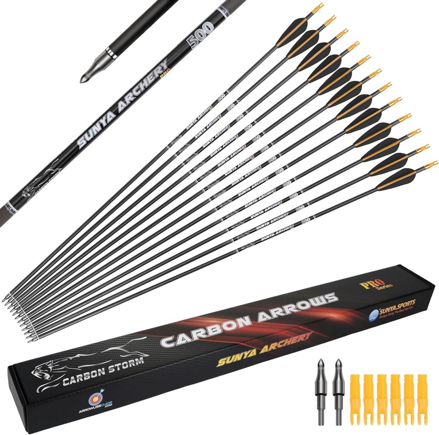 Carbonpfeile fürs Bogenschießen 30 Zoll 12er Pack