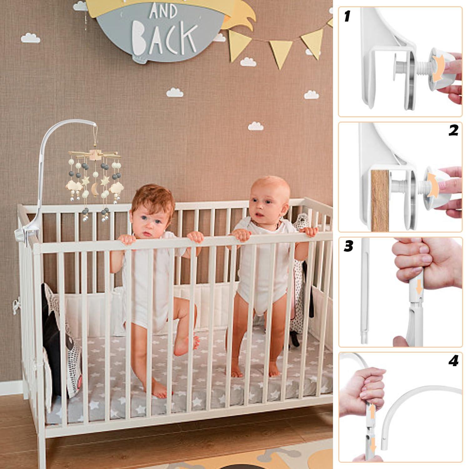 Verstellbare Mobile Halterung für Babybett & Wickeltisch - Geschenk für Neugeborene