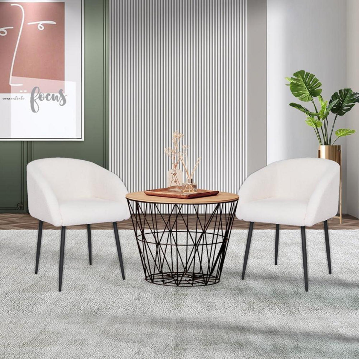 Mingone Loungesessel 2er Set – Modern & Bequem mit Lammwolle