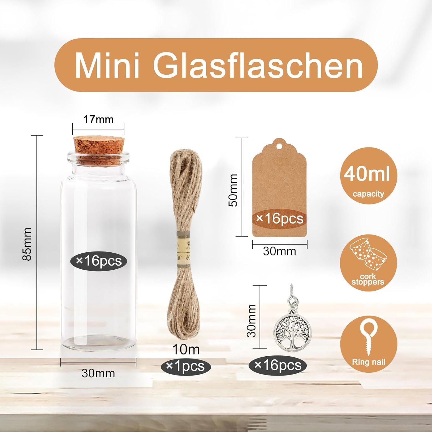 Reagenzglas mit Korken 16 Stück 40ML für Gastgeschenke