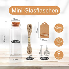 Reagenzglas mit Korken 16 Stück 40ML für Gastgeschenke