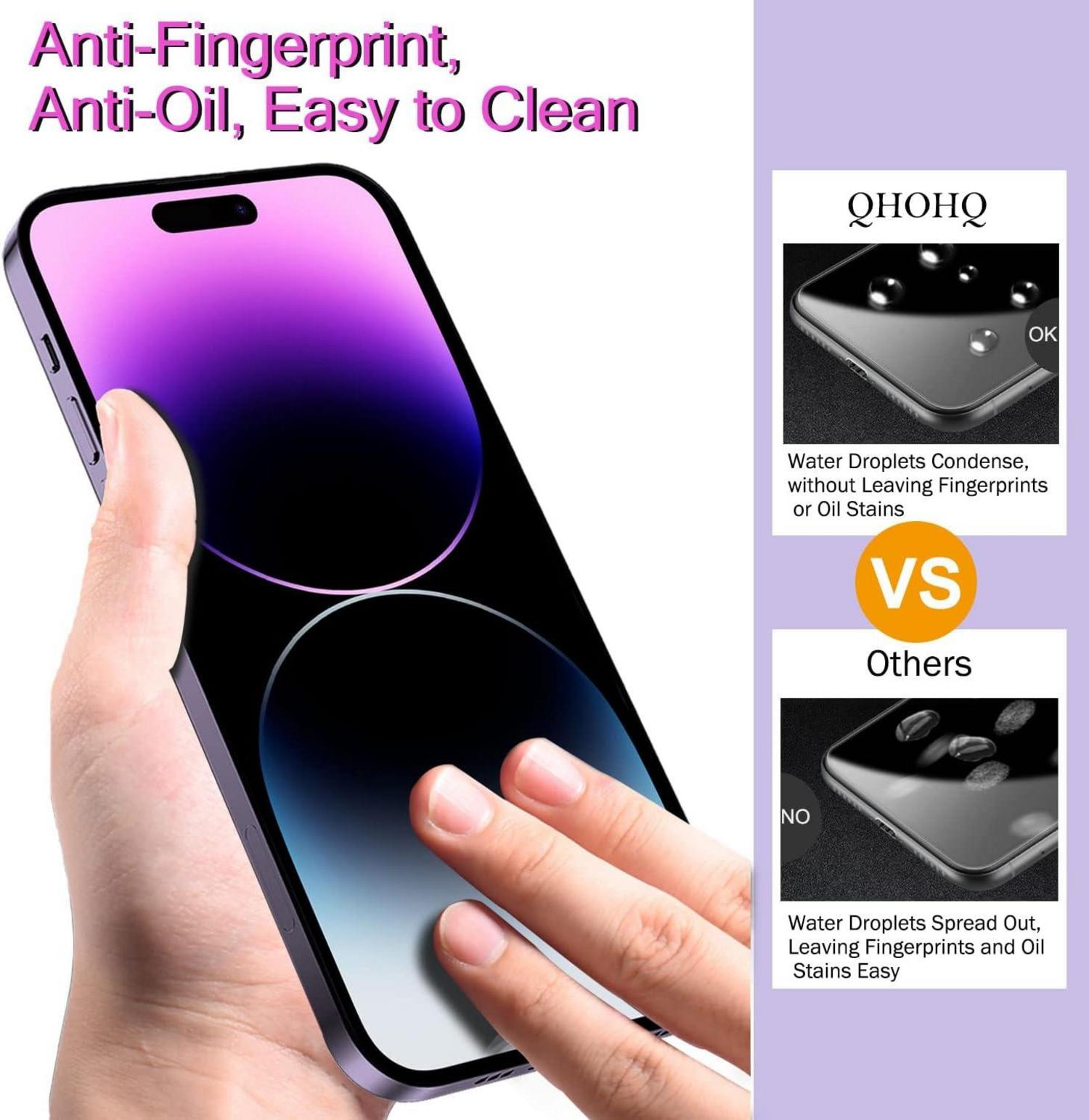 3er Set QHOHQ Panzer Schutzglas und Kameraschutz für iPhone 14 Pro Max