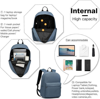 Leichter Schulrucksack wasserabweisend Laptop 15,4 Zoll