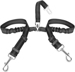 SlowTon Hund Auto Sicherheitsgurt 2in1 reflektierend verstellbar