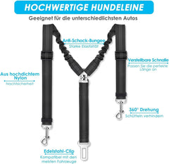 SlowTon Hund Auto Sicherheitsgurt 2in1 reflektierend verstellbar