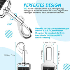 SlowTon Hundegurt Auto 2 in 1 verhedderungsfrei elastisch verstellbarer Sicherheitsgurt schwarz