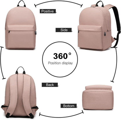 Leichter Schulrucksack für 15,4 Zoll Laptop in Rosa