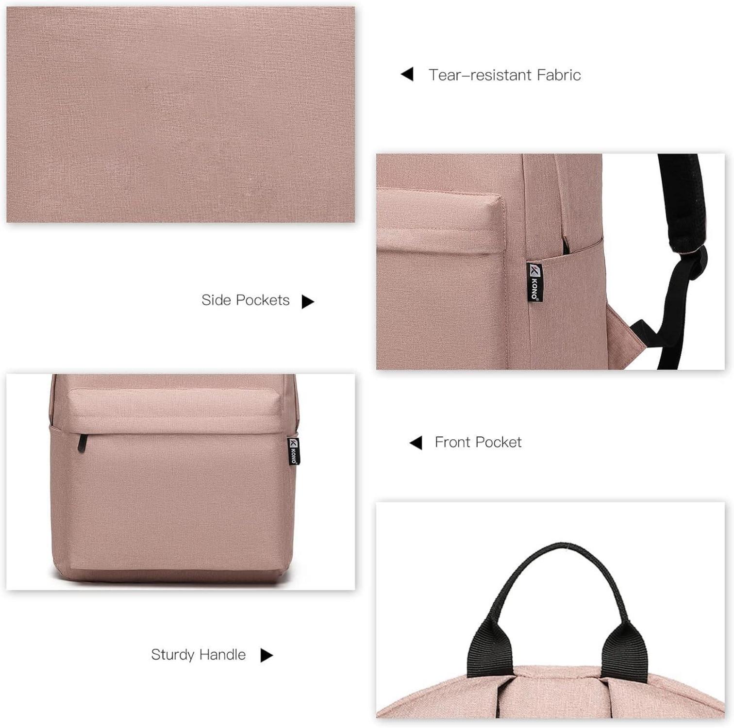 Rucksack 15,4 Zoll Laptop, leicht, stilvoll, lässig, Rosa