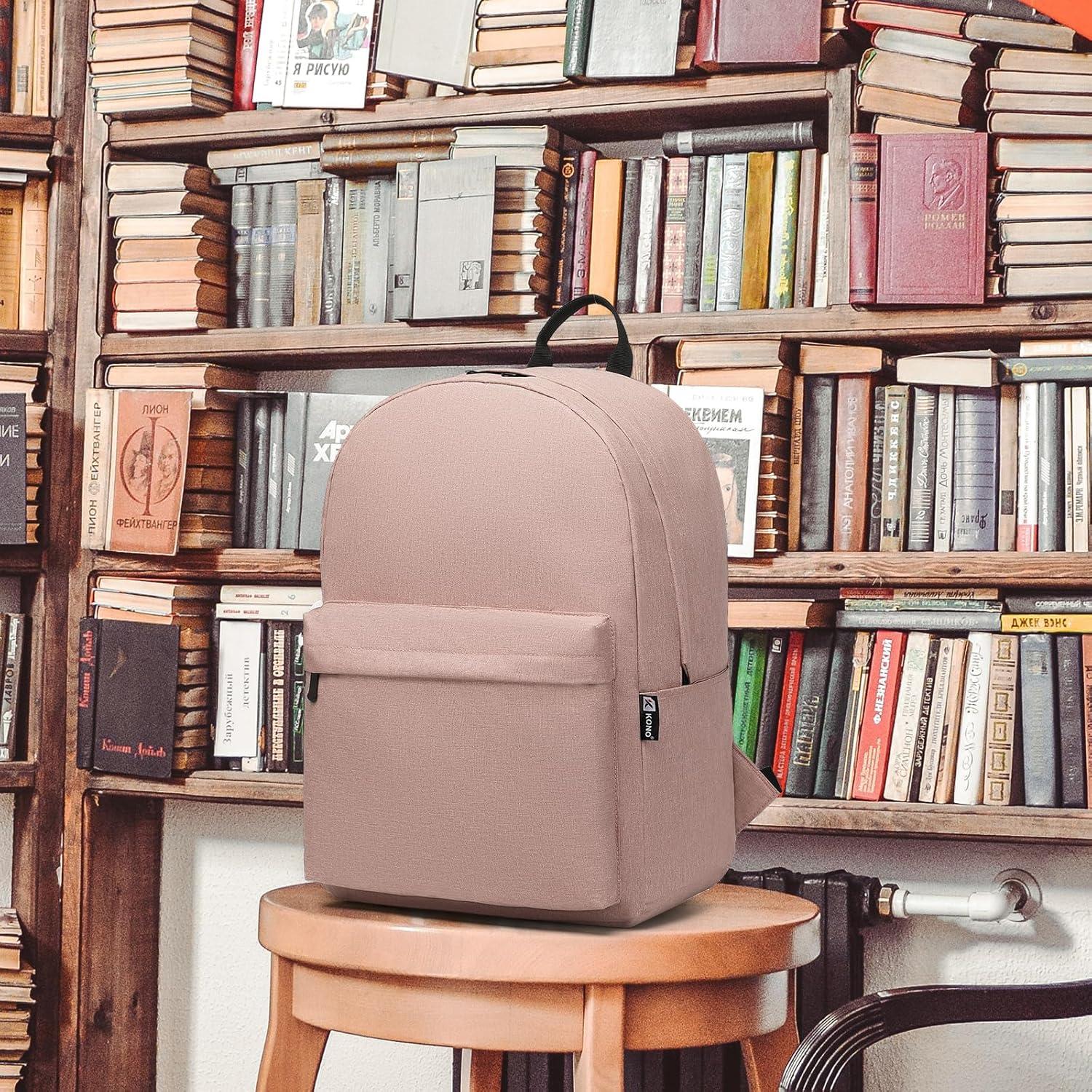 Rucksack 15,4 Zoll Laptop, leicht, stilvoll, lässig, Rosa