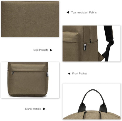 Leichter Schulrucksack wasserabweisend 15,4 Zoll Laptop Braun