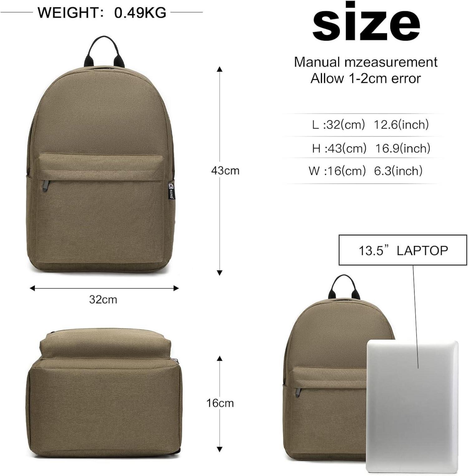 Schulrucksack College-Rucksack wasserabweisend leicht Braun