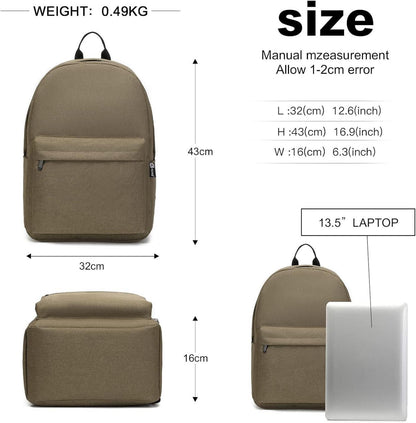 Schulrucksack College-Rucksack wasserabweisend leicht Braun