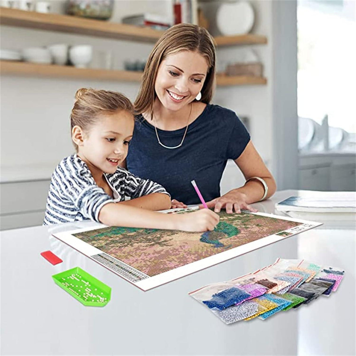5D Diamant Painting Landschaft Birkenwald 150x60cm DIY Set