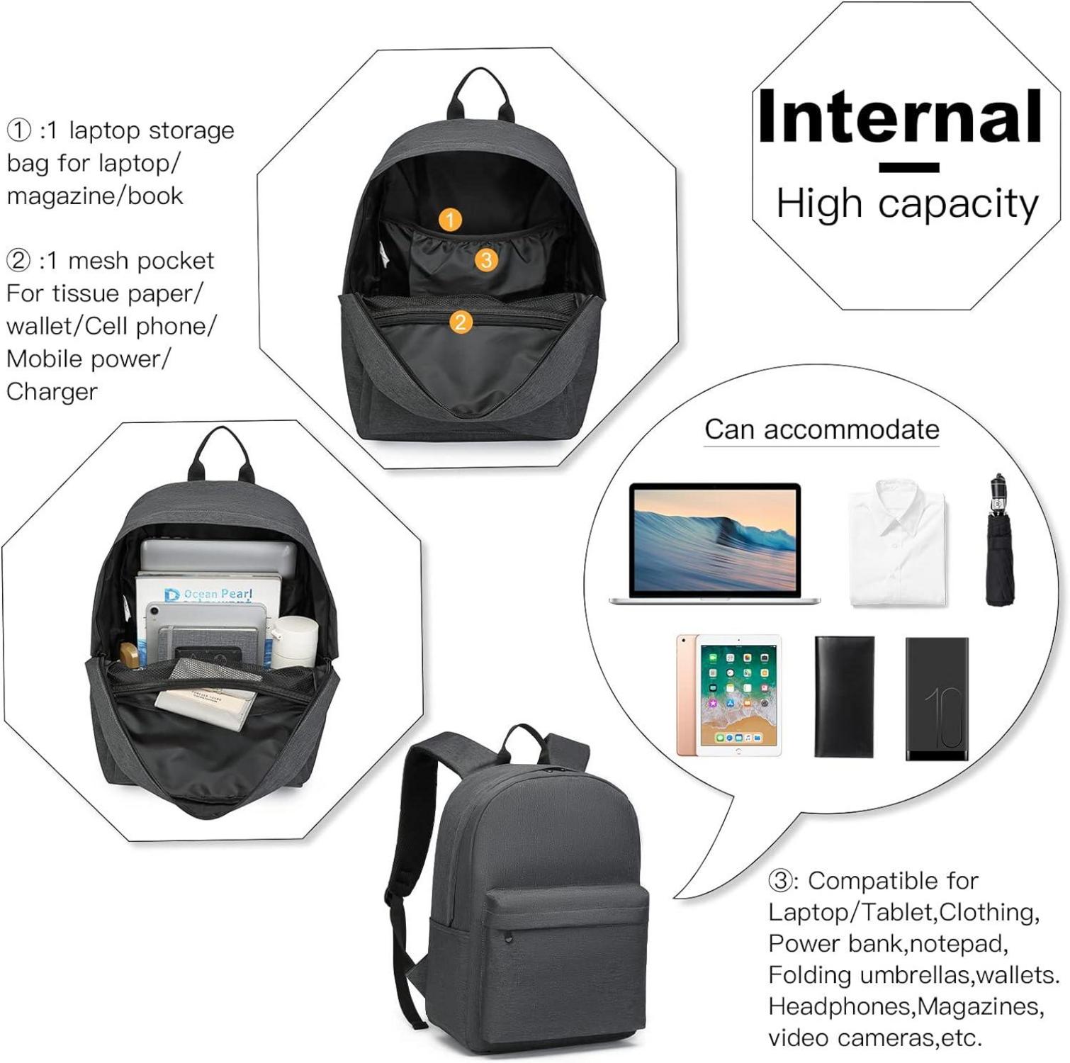 Leichter Schulrucksack wasserabweisend stilvoll 15,4 Zoll passend