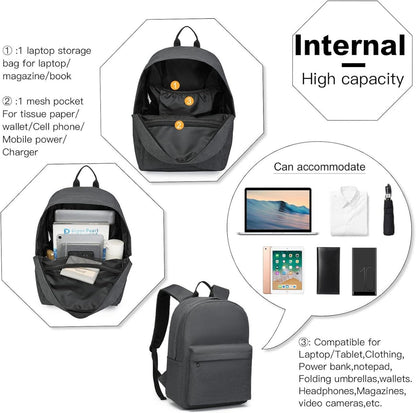 Leichter Schulrucksack wasserabweisend stilvoll 15,4 Zoll passend