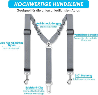 Anschnallgurt Hund Auto 2in1 langlebig elastisch reflektierend