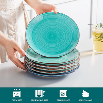 vancasso BONITA Speiseteller Steingut Set 6 Personen 21,5 cm Teller Spülmaschine Mikrowelle