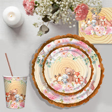 Waldtiere Babyparty Deko Set 120-teilig, Rose Gold