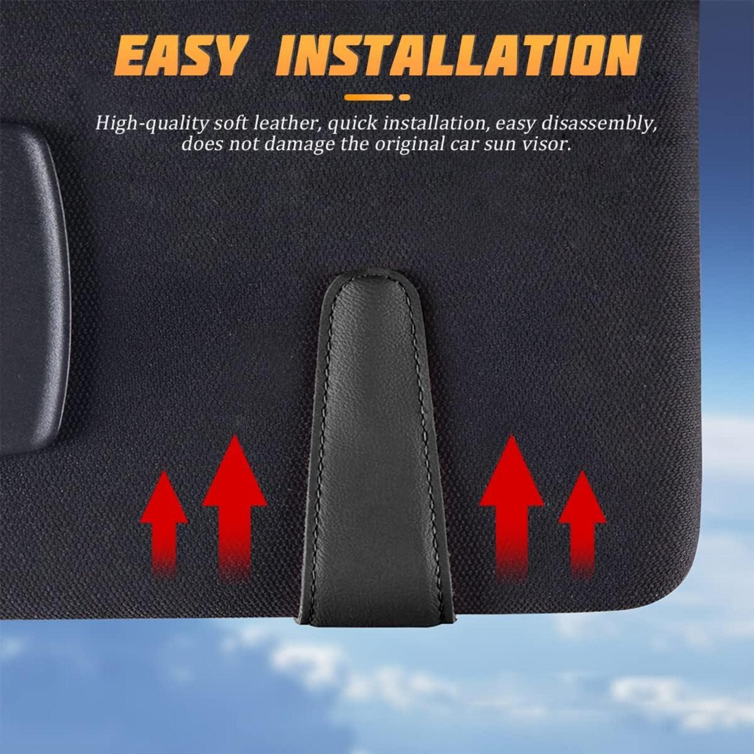 Brillenhalter Auto Sonnenblende Magnetisch Leder Clip