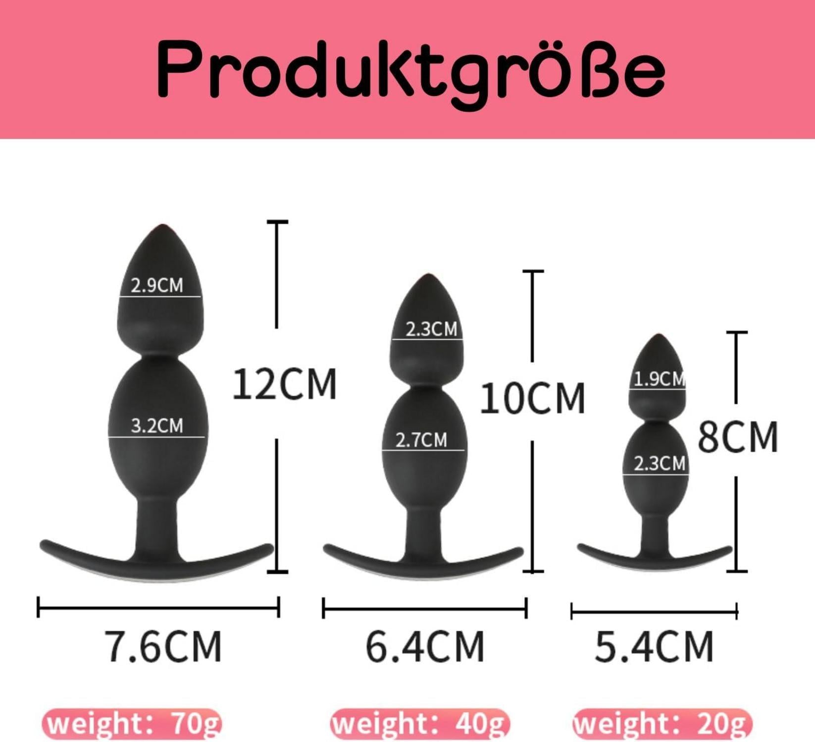 Analplug Set Silikon Buttplug Analdildo Anus Dilatator Prostata Stimulation