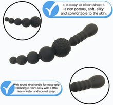 Analplug mit 5 Kugeln Silikon Griff Analperlen Prostata