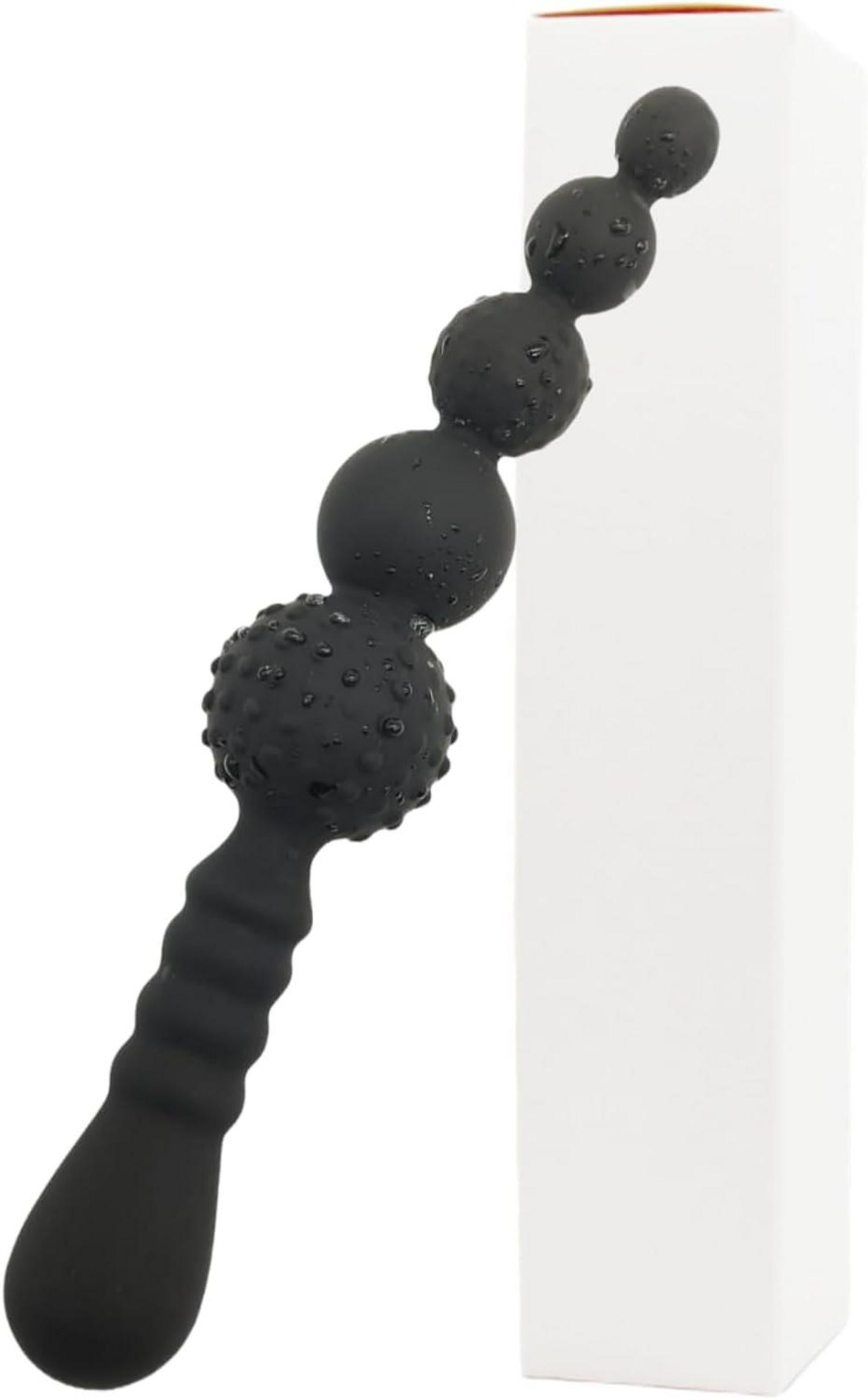 Analplug Silikon mit Griff, 5 Kugeln, Anus Dilatatoren, Prostata