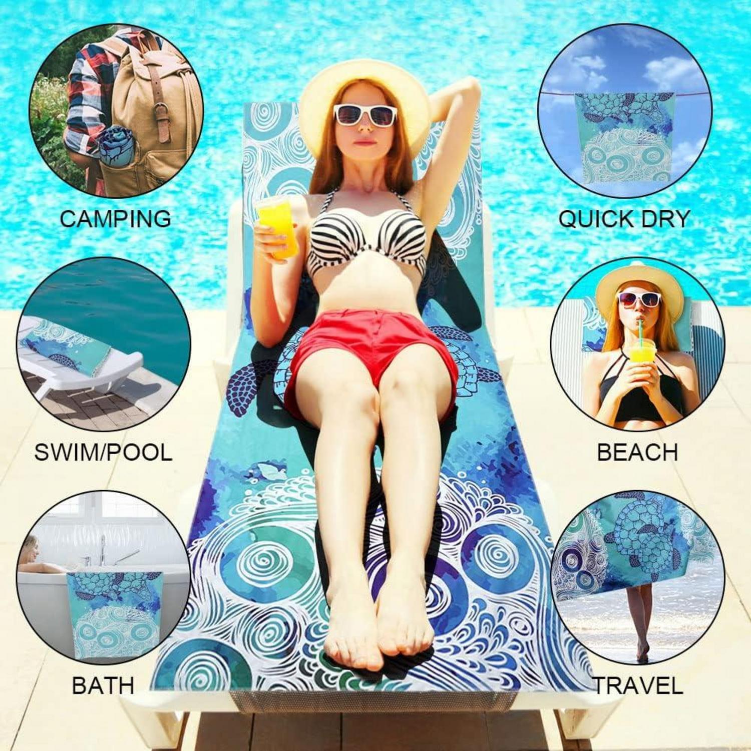 Mikrofaser Strandtuch 160x80cm Schnell Trocknend Beach Towel
