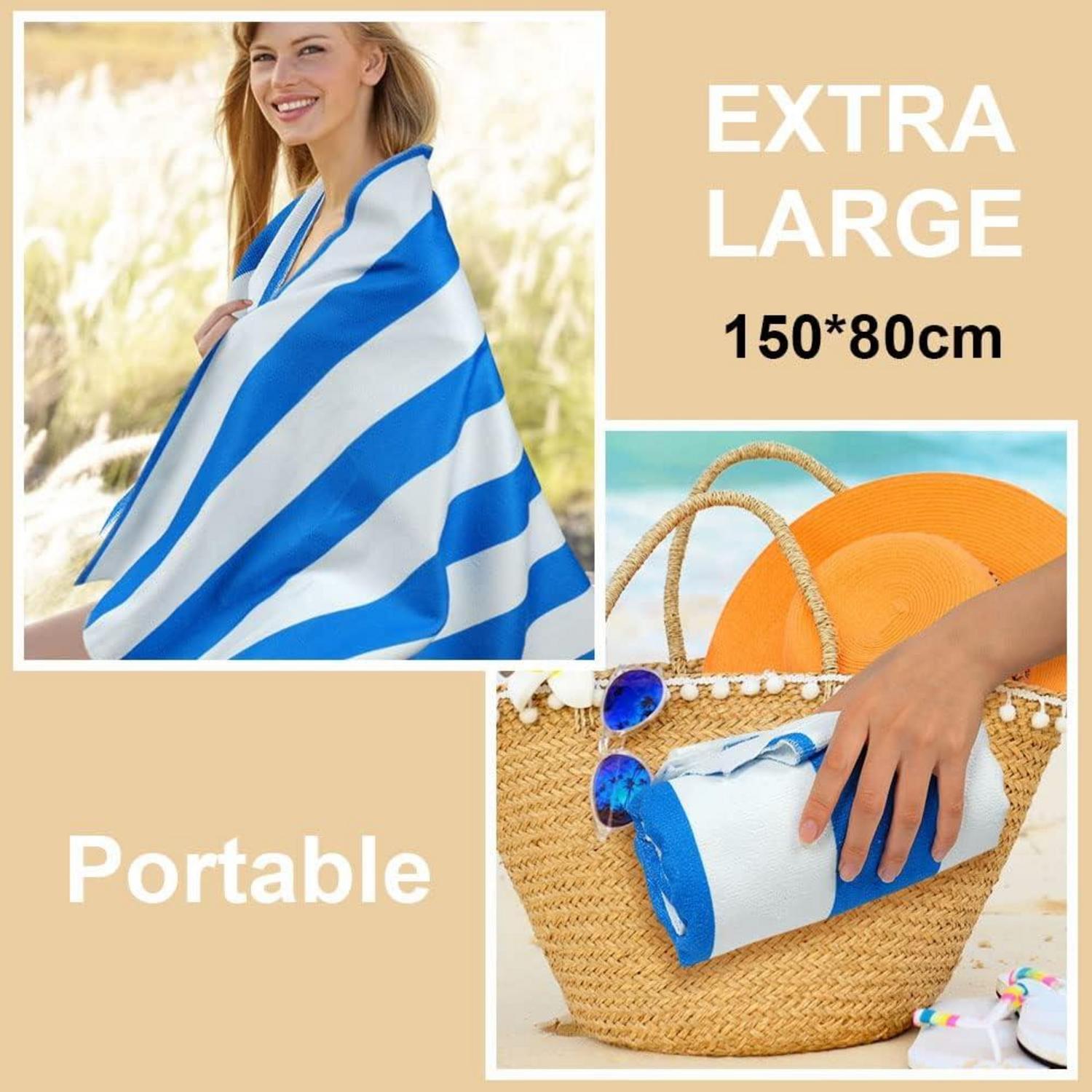 Mikrofaser Strandhandtuch Damen Herren 160x80cm Leicht