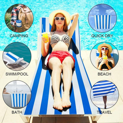 Strandtuch Mikrofaser 160x80cm Hellblau Schnell Trocknend Leicht Handtuch