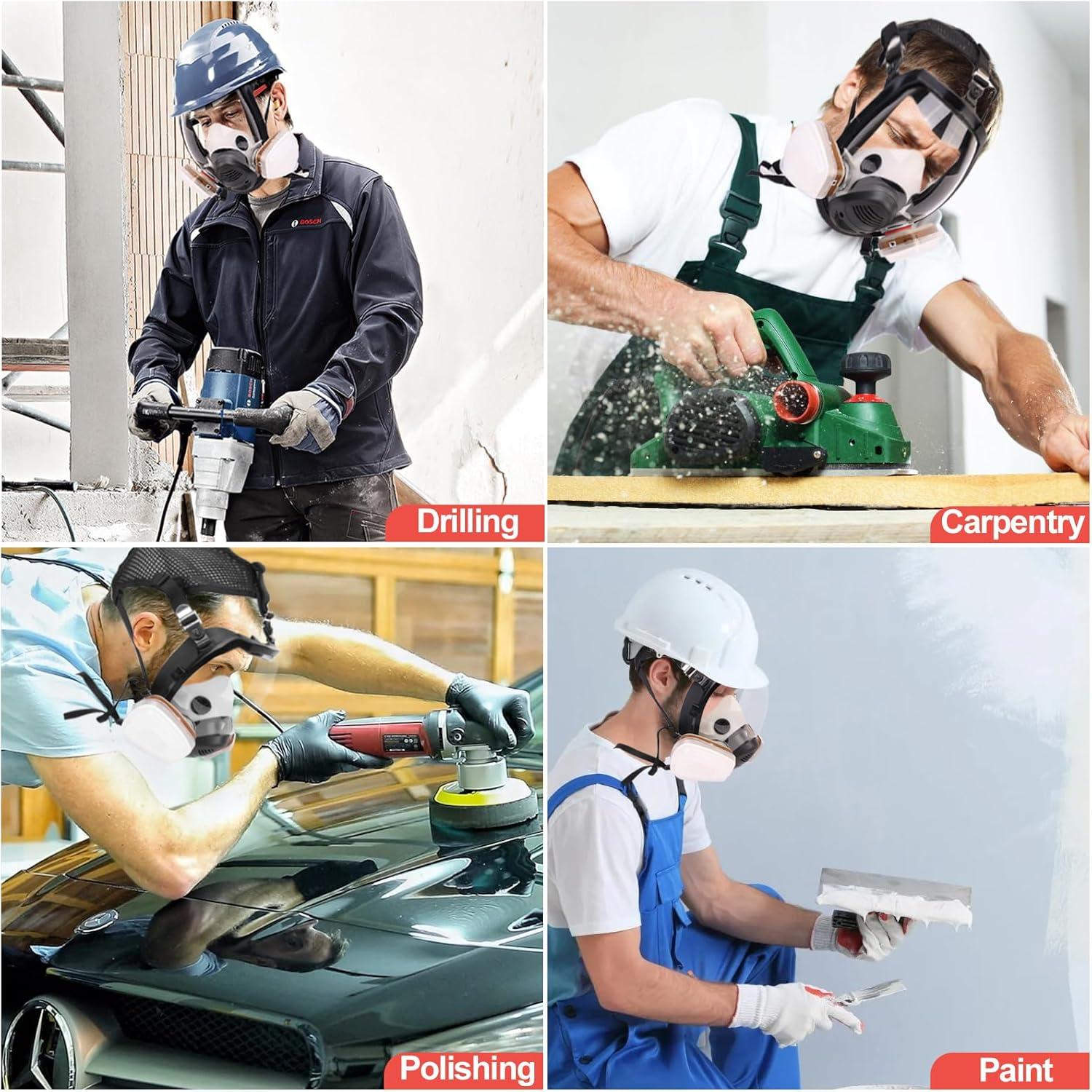 Vollmaske Atemschutz Gasmaske Set Filter Partikelmasker